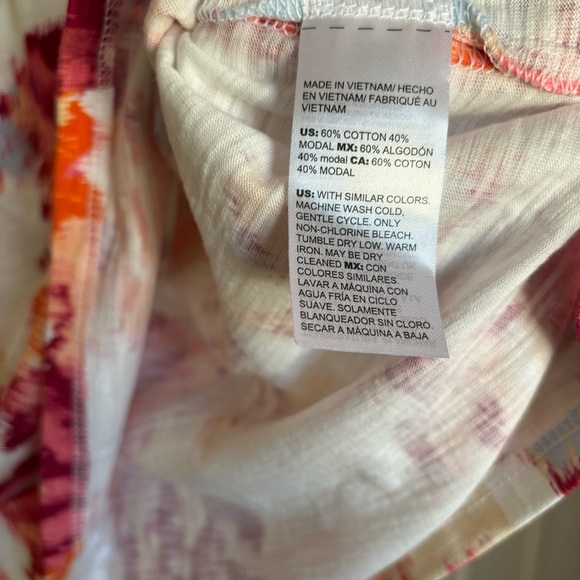 Chico’s Floral T-Shirt 3/4 Sleeves Crew Neck Casual Women's Size Large - Picture 11 of 14